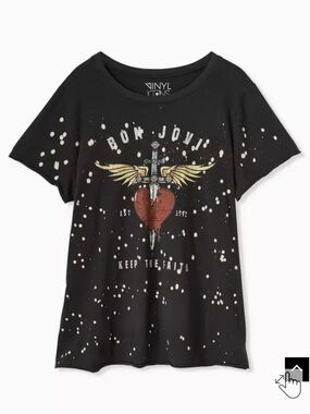 torrid Bon Jovi Black Splatter Crew Tee